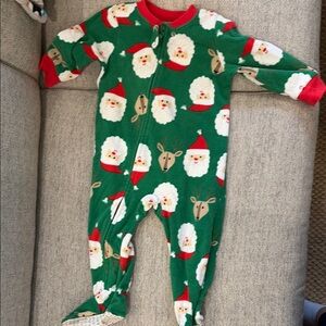 Festive Green Santa Kids One Piece